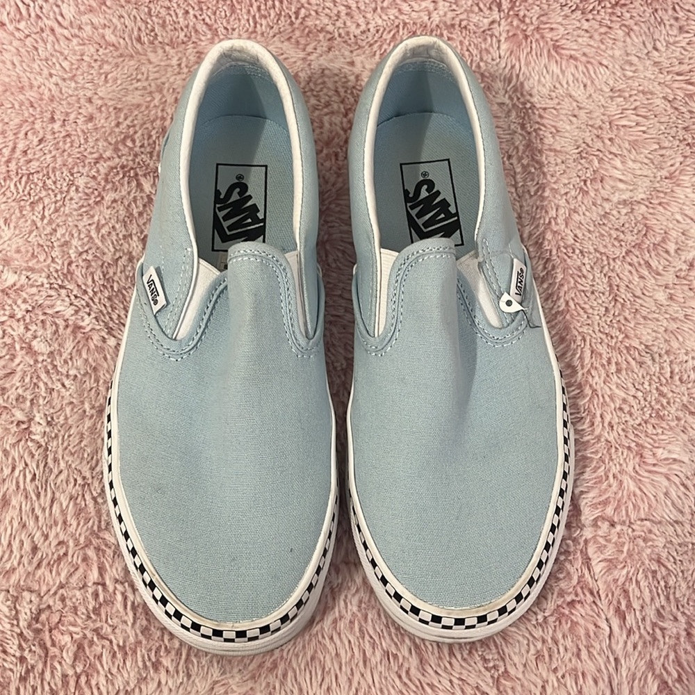 Light Blue Slip on Vans